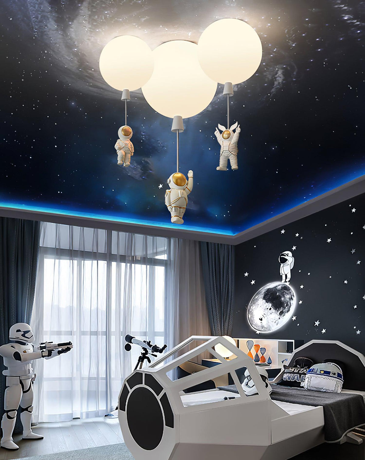 Nirerira Deckenleuchte Acrylballon Astronaut verspielt für Kinderzimmer