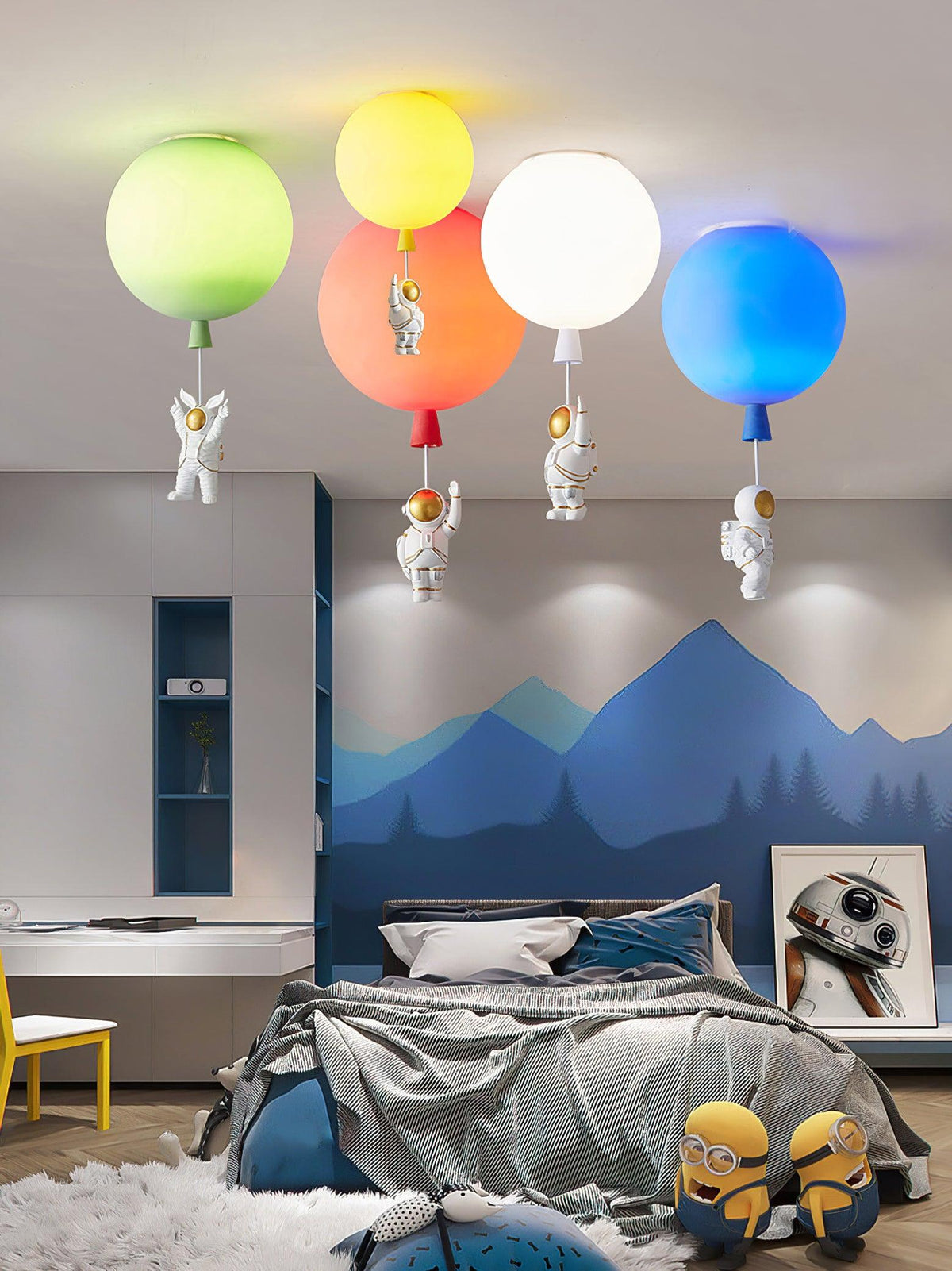 Nirerira Deckenleuchte Acrylballon Astronaut verspielt für Kinderzimmer