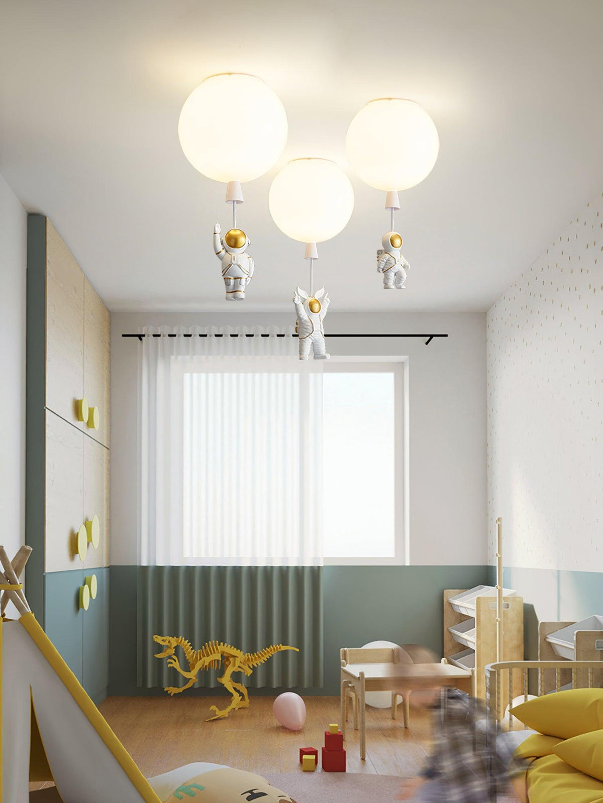 Nirerira Deckenleuchte Acrylballon Astronaut verspielt für Kinderzimmer