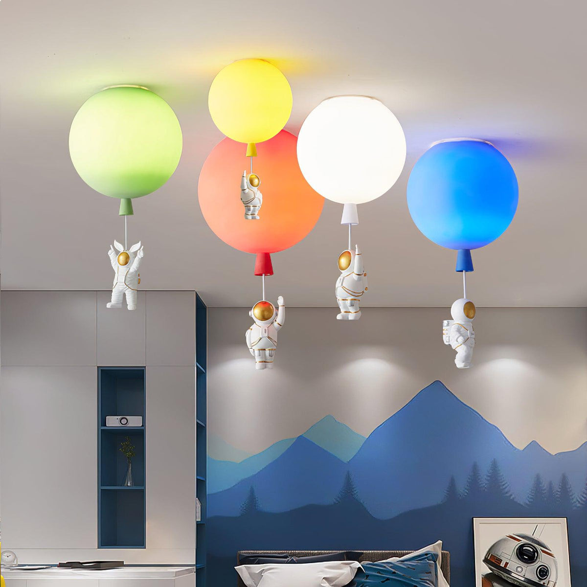 Nirerira Deckenleuchte Acrylballon Astronaut verspielt für Kinderzimmer