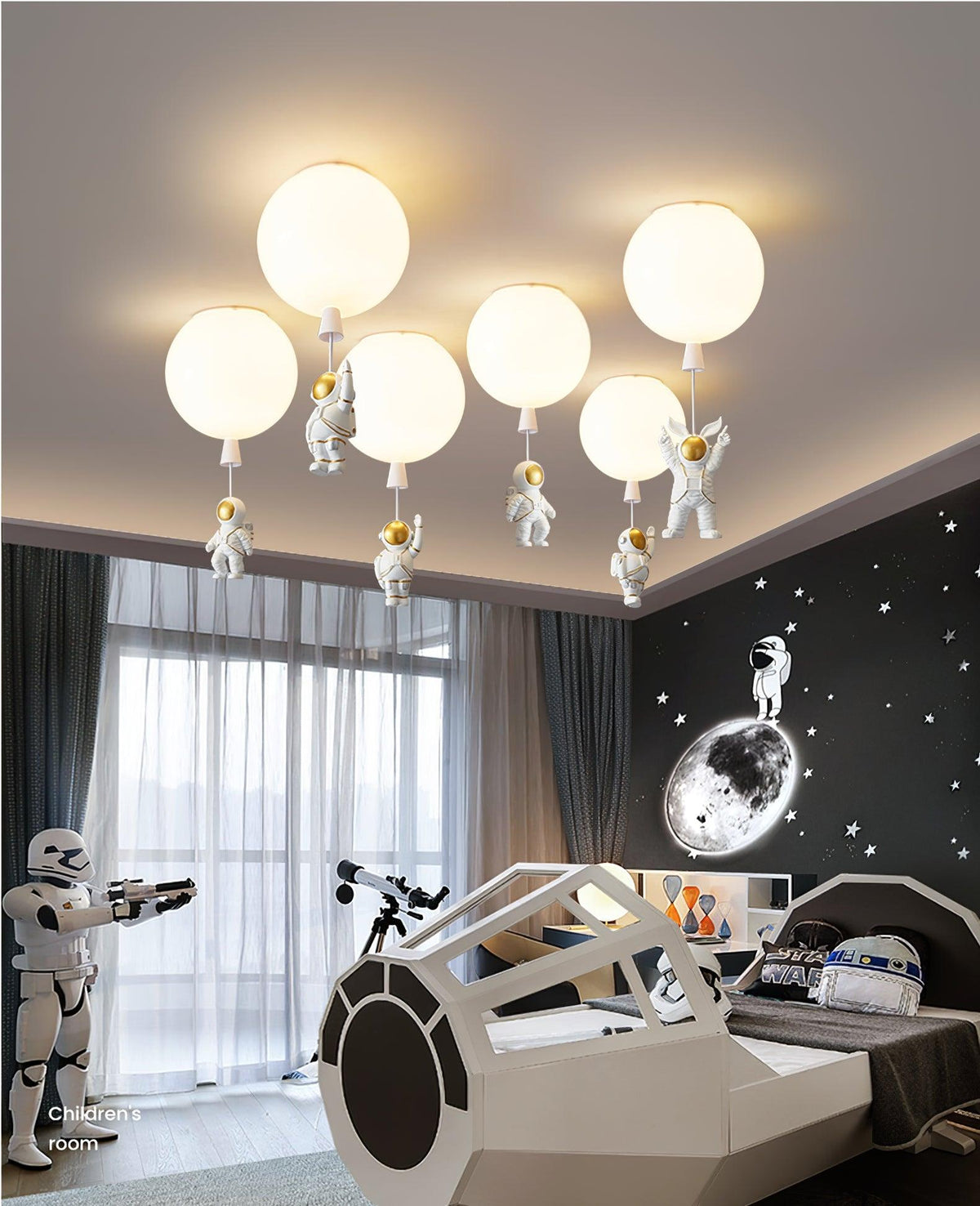 Nirerira Deckenleuchte Acrylballon Astronaut verspielt für Kinderzimmer