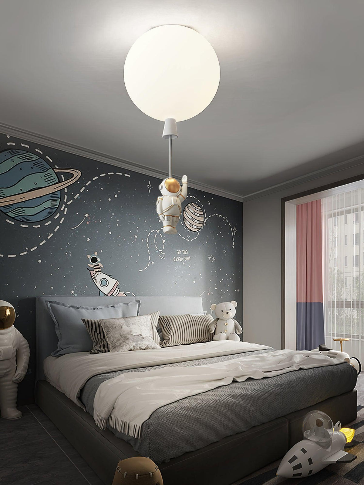 Nirerira Deckenleuchte Acrylballon Astronaut verspielt für Kinderzimmer