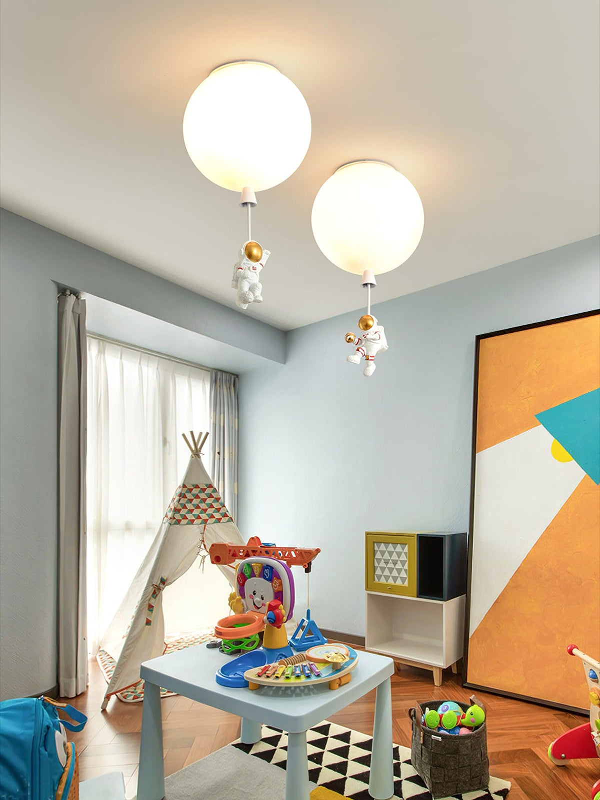 Nirerira Deckenleuchte Acrylballon Astronaut verspielt für Kinderzimmer
