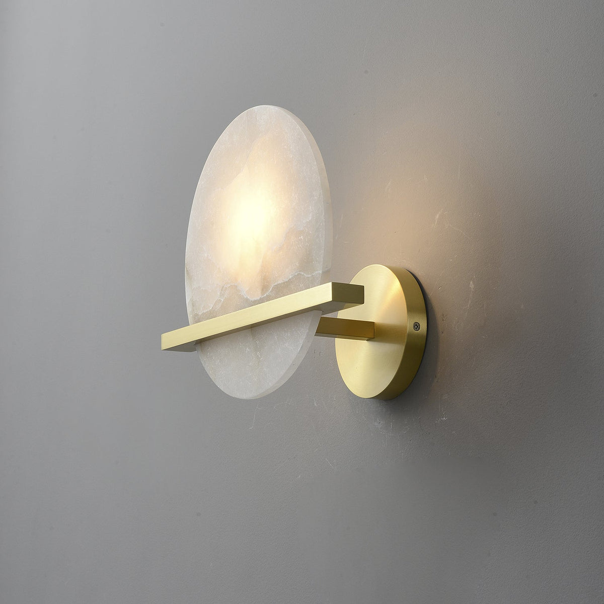 Avemis Kugel aus Alabaster Wandleuchte