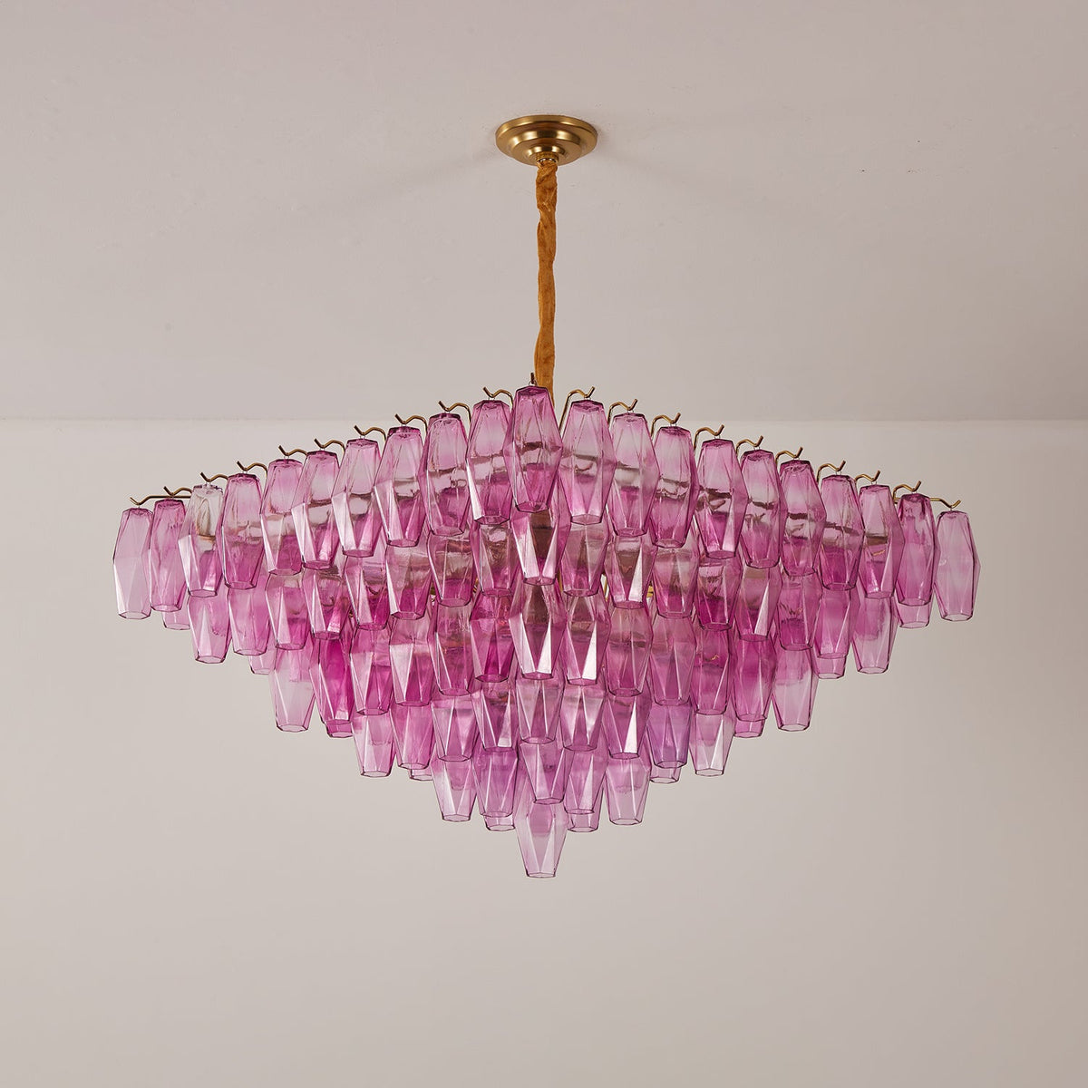 Miroian Kronleuchter Fuchsia Prism Inverted Pyramid