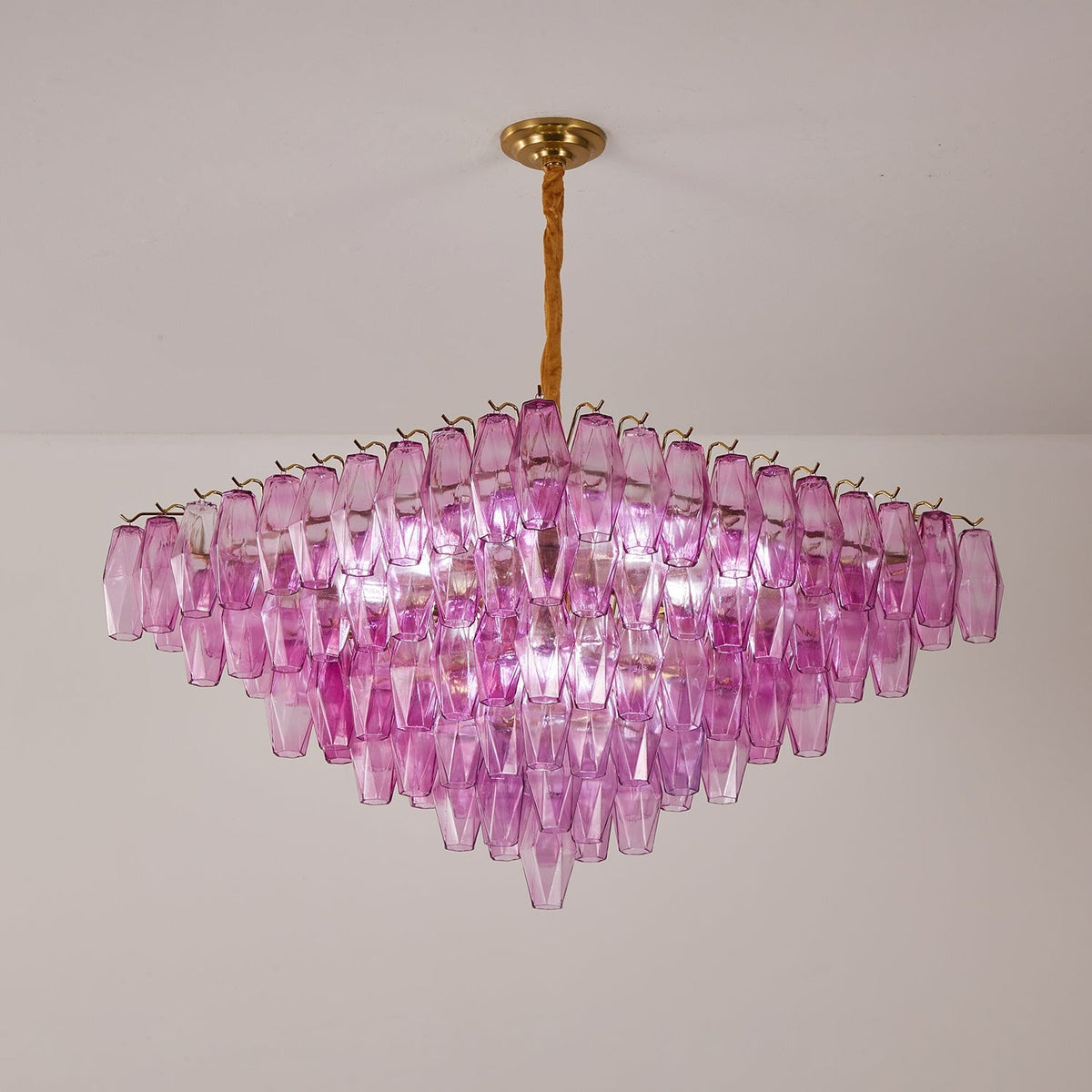 Miroian Kronleuchter Fuchsia Prism Inverted Pyramid