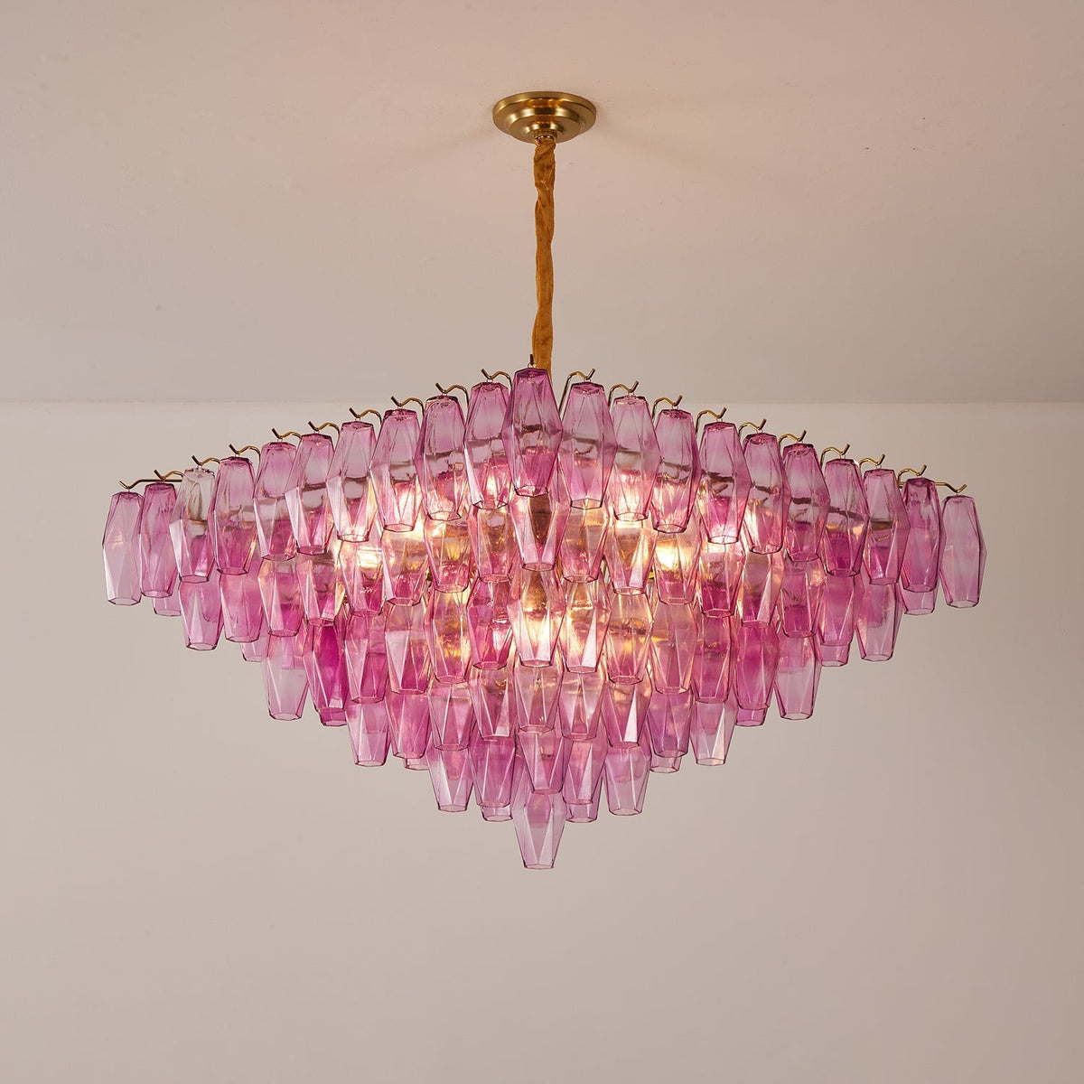Miroian Kronleuchter Fuchsia Prism Inverted Pyramid