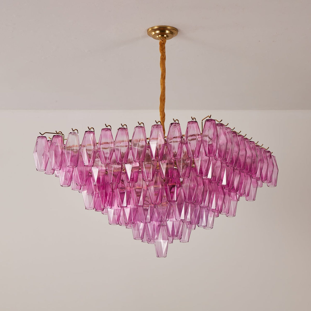 Miroian Kronleuchter Fuchsia Prism Inverted Pyramid