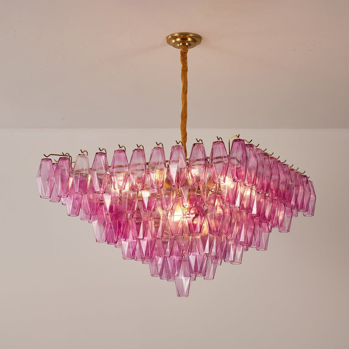 Miroian Kronleuchter Fuchsia Prism Inverted Pyramid