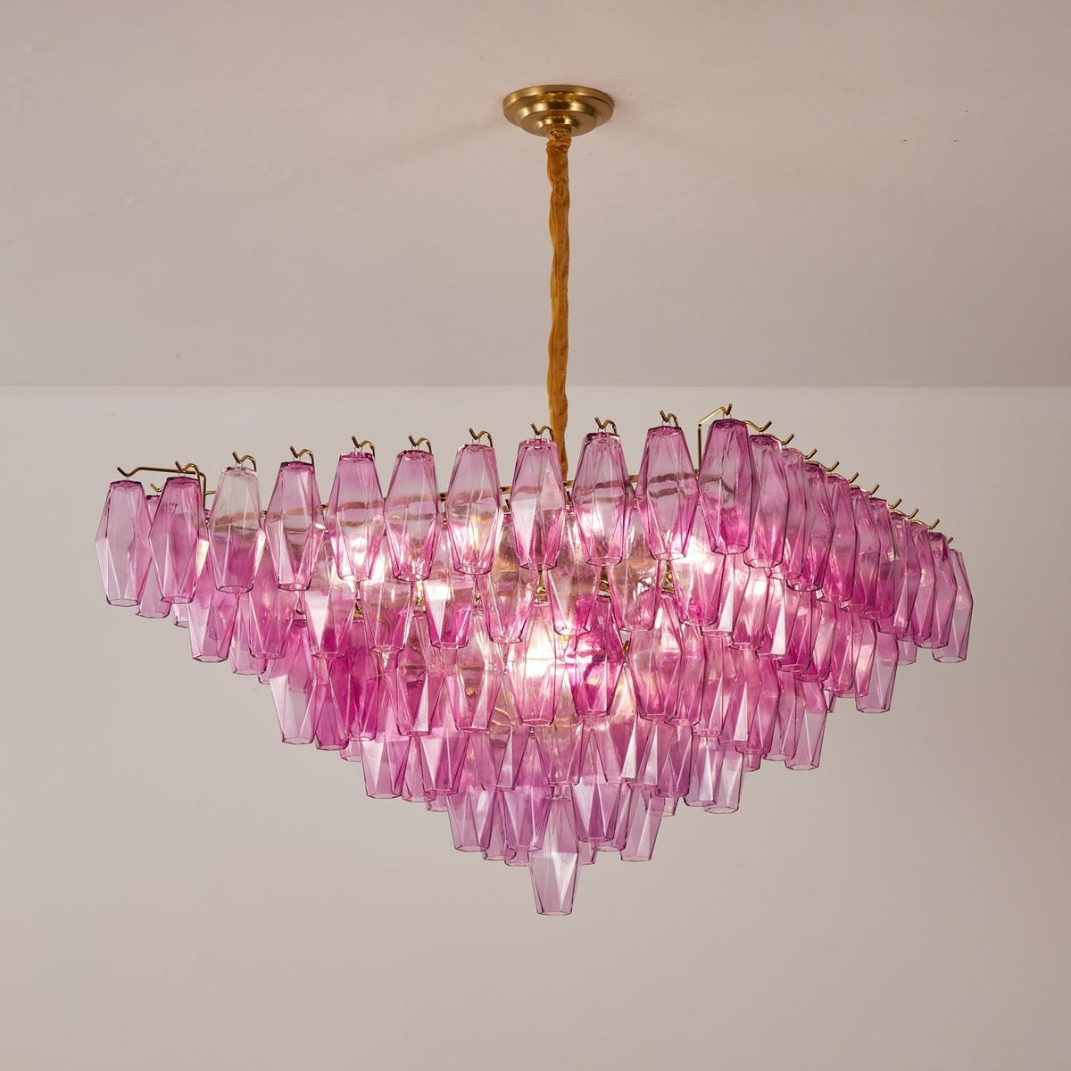 Miroian Kronleuchter Fuchsia Prism Inverted Pyramid