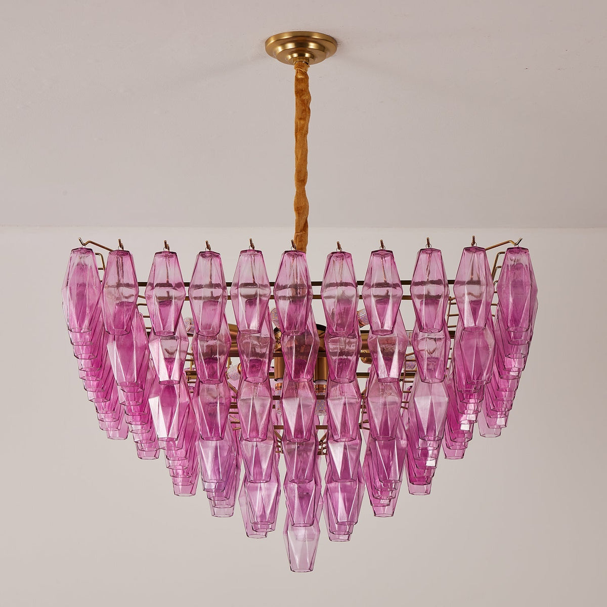 Miroian Kronleuchter Fuchsia Prism Inverted Pyramid