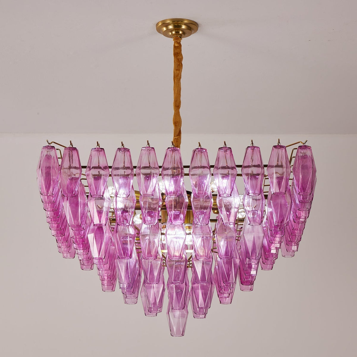 Miroian Kronleuchter Fuchsia Prism Inverted Pyramid