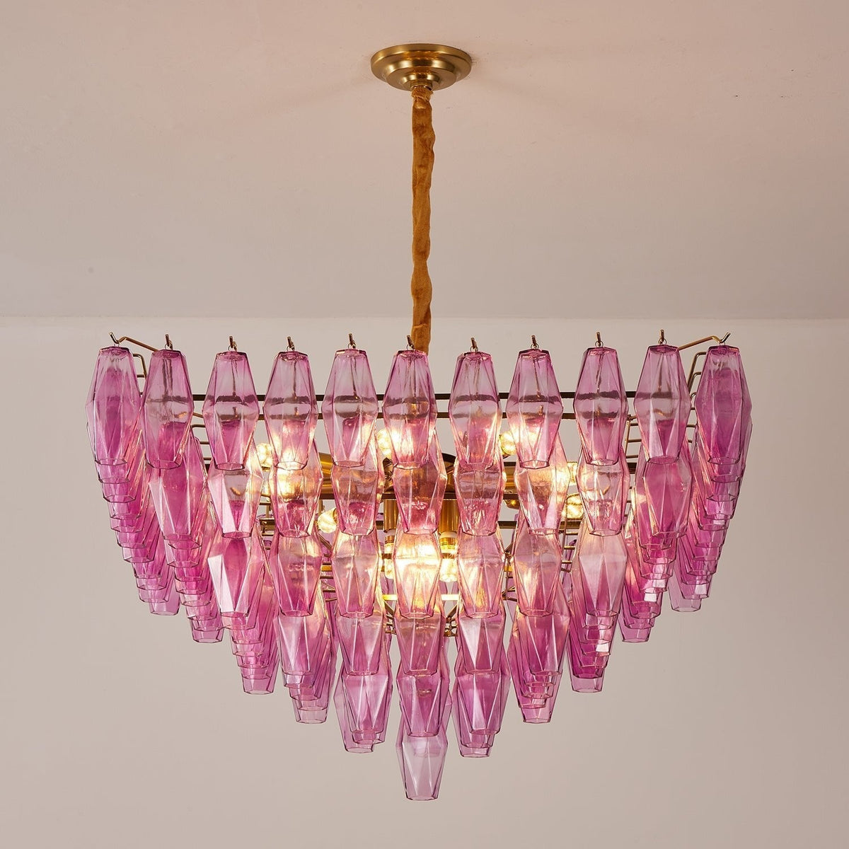 Miroian Kronleuchter Fuchsia Prism Inverted Pyramid