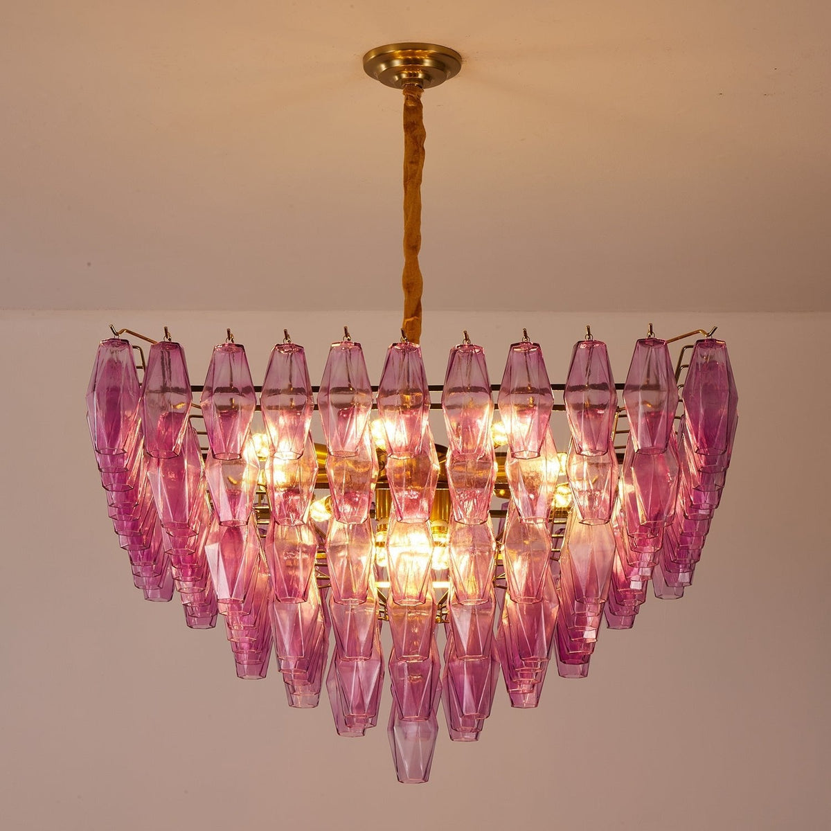 Miroian Kronleuchter Fuchsia Prism Inverted Pyramid