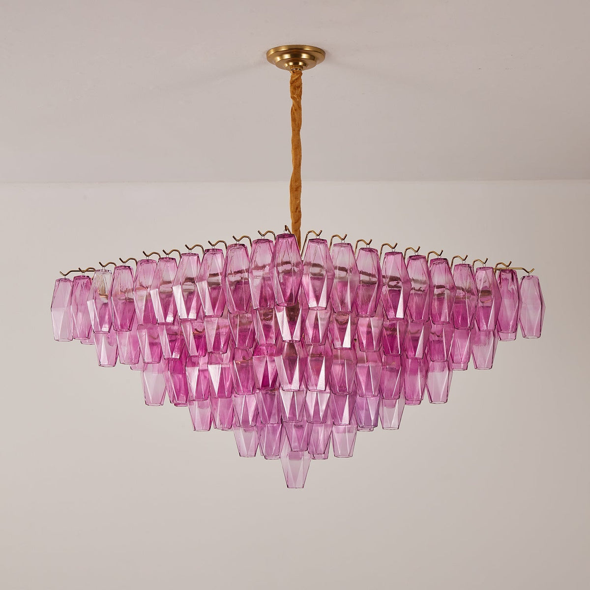 Miroian Kronleuchter Fuchsia Prism Inverted Pyramid