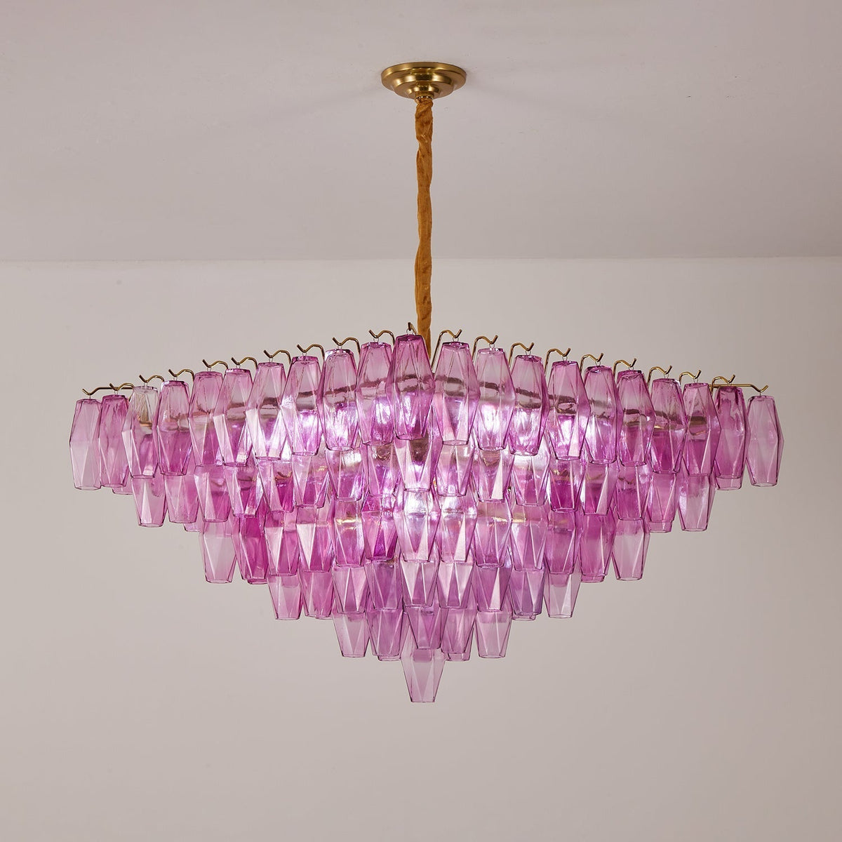 Miroian Kronleuchter Fuchsia Prism Inverted Pyramid