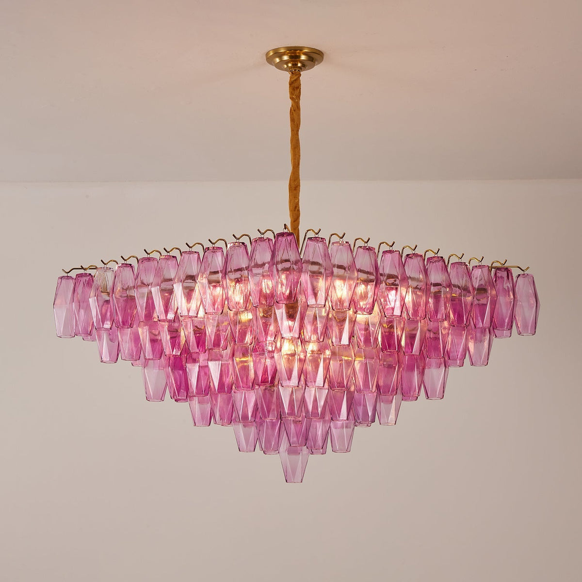 Miroian Kronleuchter Fuchsia Prism Inverted Pyramid