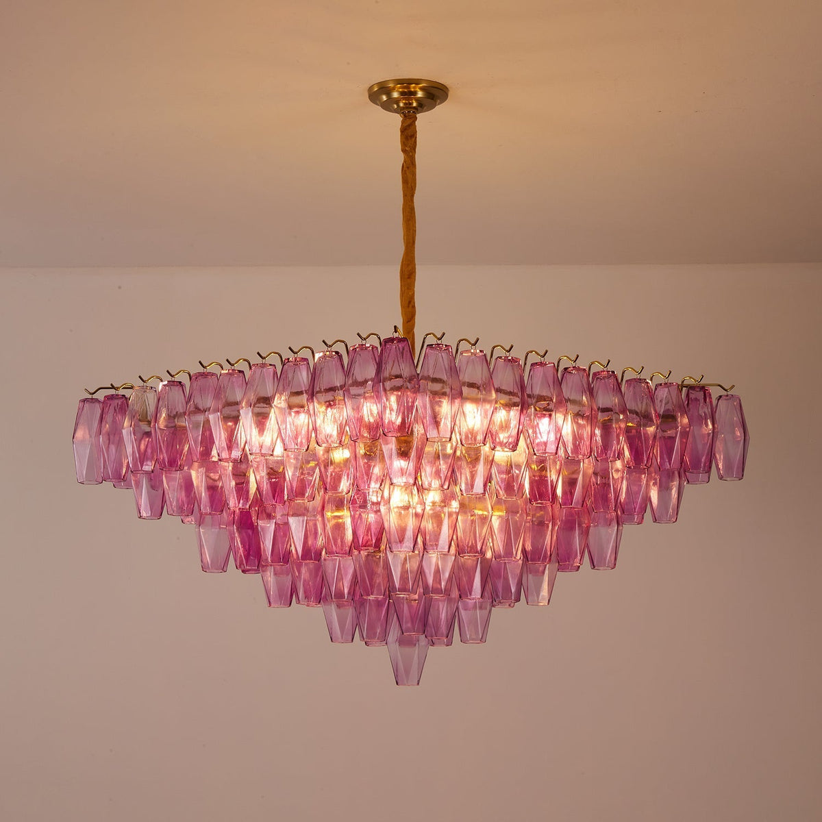 Miroian Kronleuchter Fuchsia Prism Inverted Pyramid