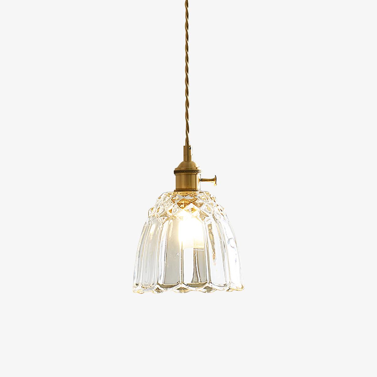 Nerithce Messing & Glas luxuriöse Pendelleuchte