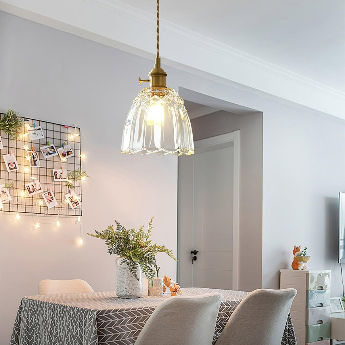 Nerithce Messing & Glas luxuriöse Pendelleuchte