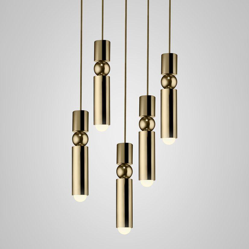 Velkis Geometrische Pendelleuchte aus Aluminium