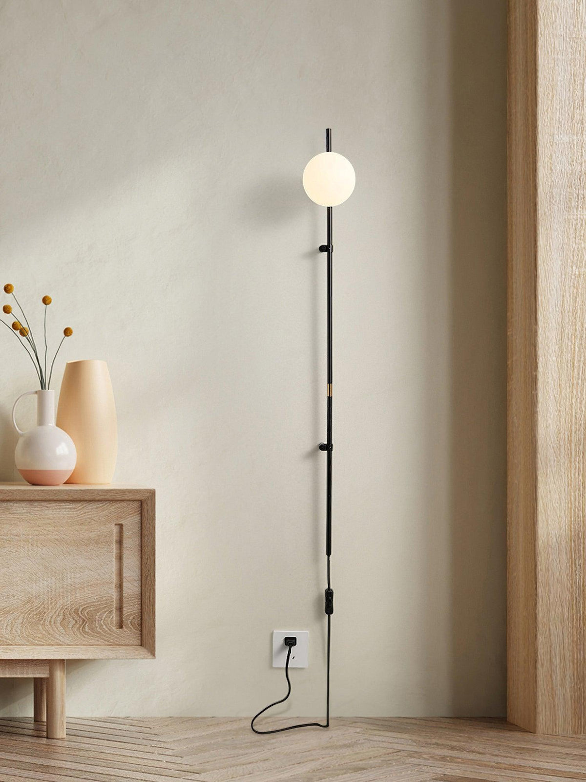Curaeion zeitgenössische minimalistische Wandleuchte aus Glas mit US-Stecker