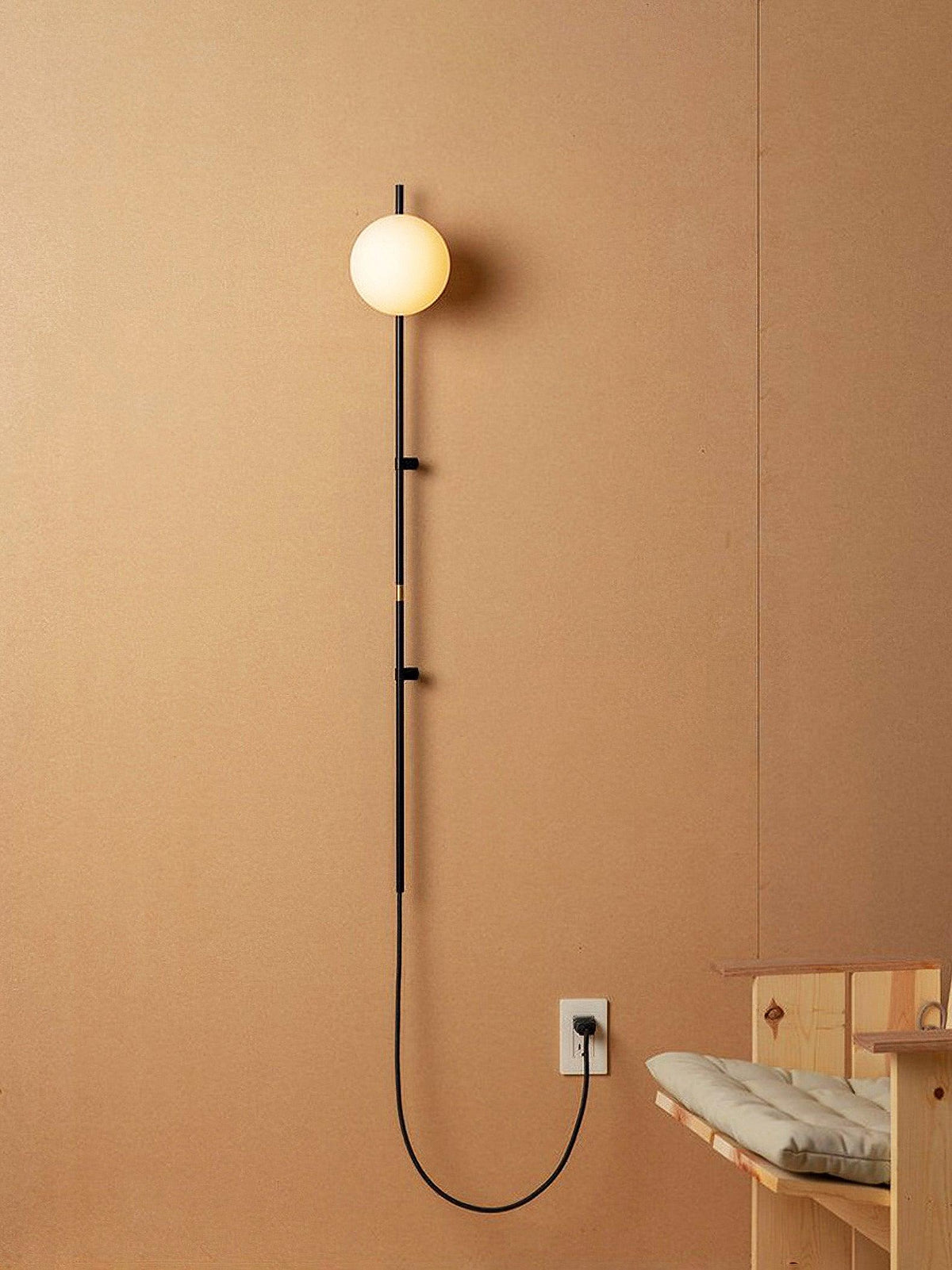 Curaeion zeitgenössische minimalistische Wandleuchte aus Glas mit US-Stecker