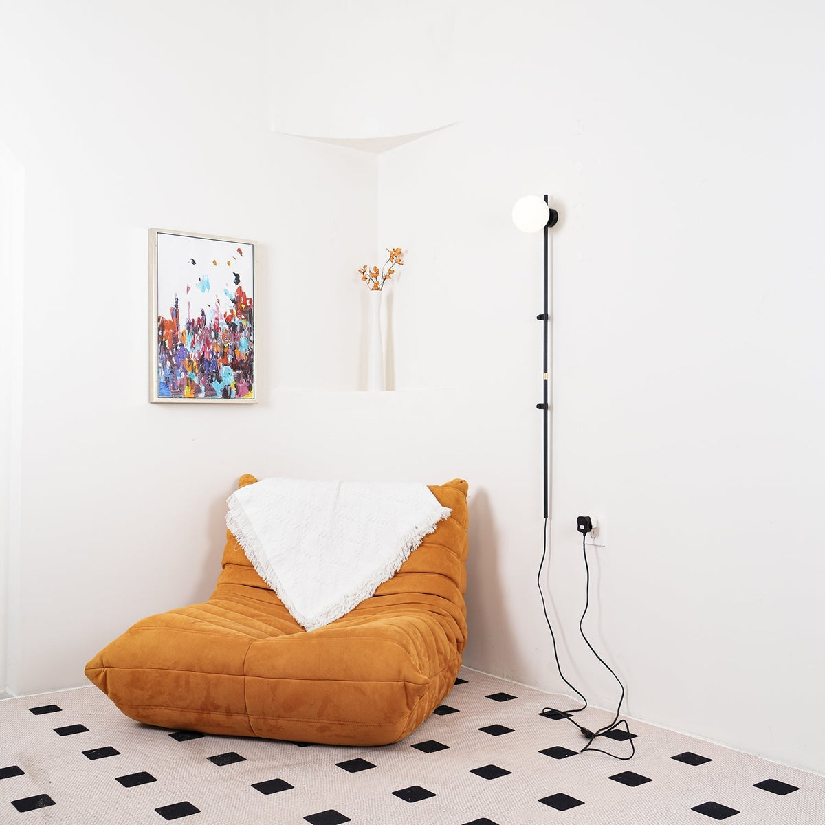 Curaeion zeitgenössische minimalistische Wandleuchte aus Glas mit US-Stecker