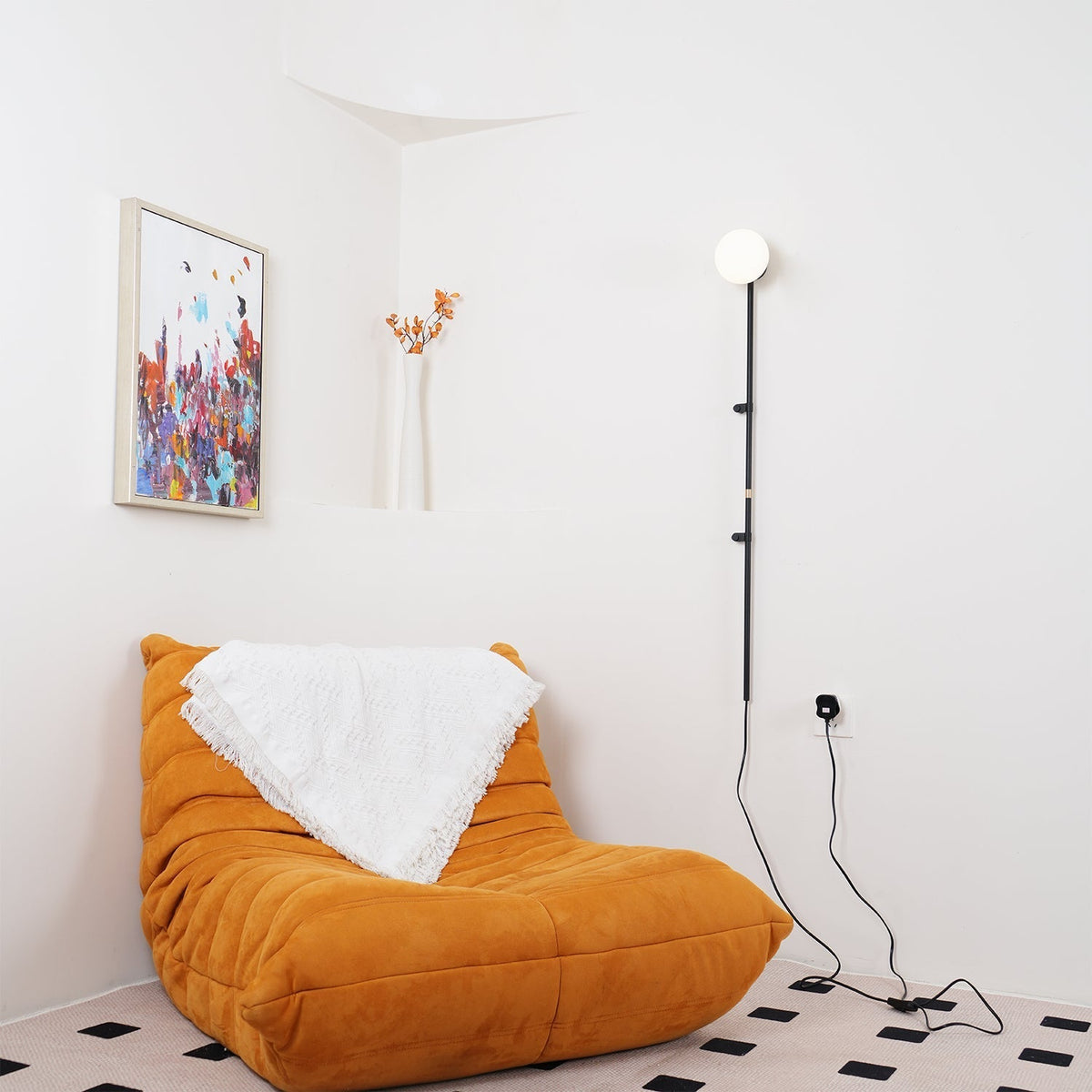 Curaeion zeitgenössische minimalistische Wandleuchte aus Glas mit US-Stecker