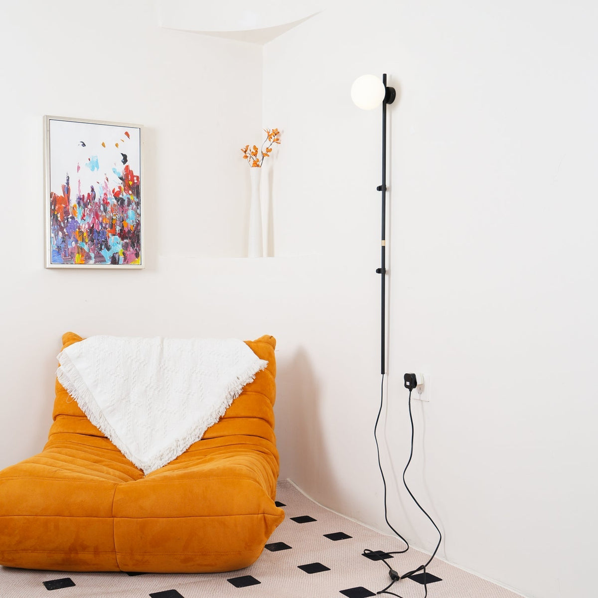 Curaeion zeitgenössische minimalistische Wandleuchte aus Glas mit US-Stecker