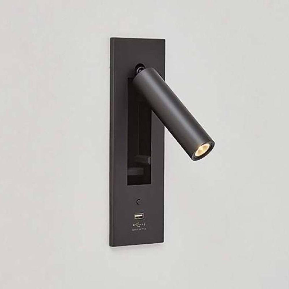 Sothis zeitgenössische minimalistische Nachttisch-Wandleuchte USB Schwarz
