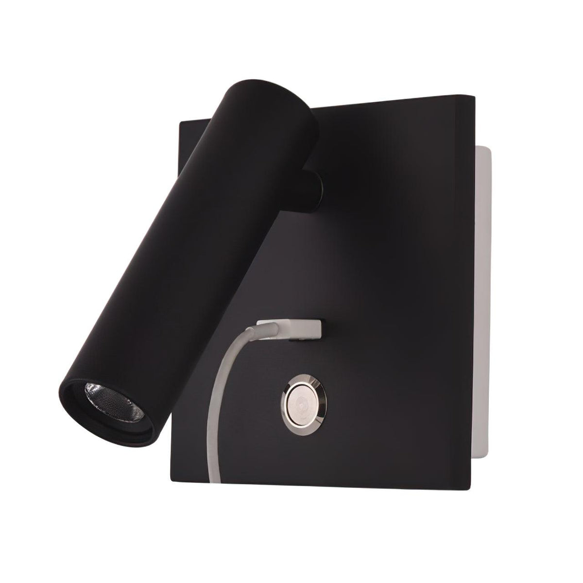 Sothis zeitgenössische minimalistische Nachttisch-Wandleuchte USB Schwarz