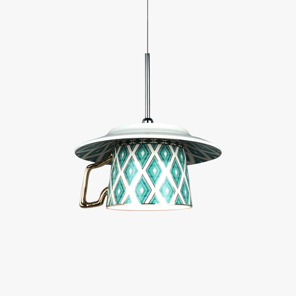 Valentina Vintage Argyle Muster Keramik Pendelleuchte Schlafzimmer