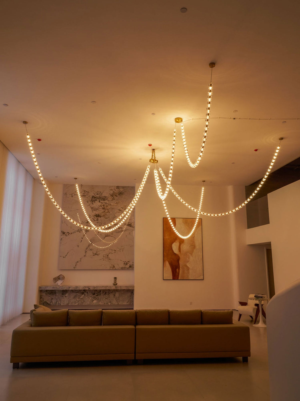 Elyisaine Kronleuchter Kristall Gold LED 3-Line