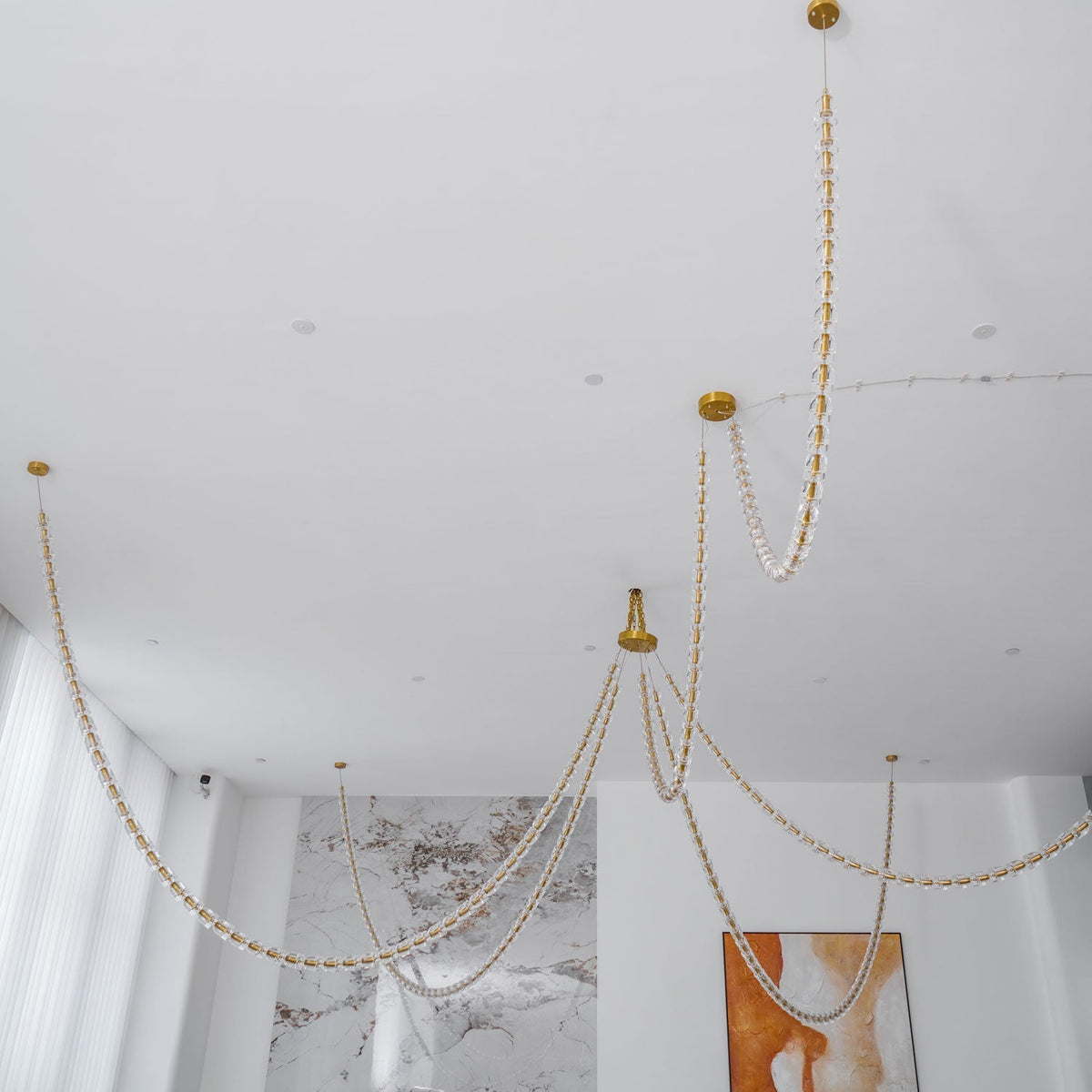 Elyisaine Kronleuchter Kristall Gold LED 3-Line