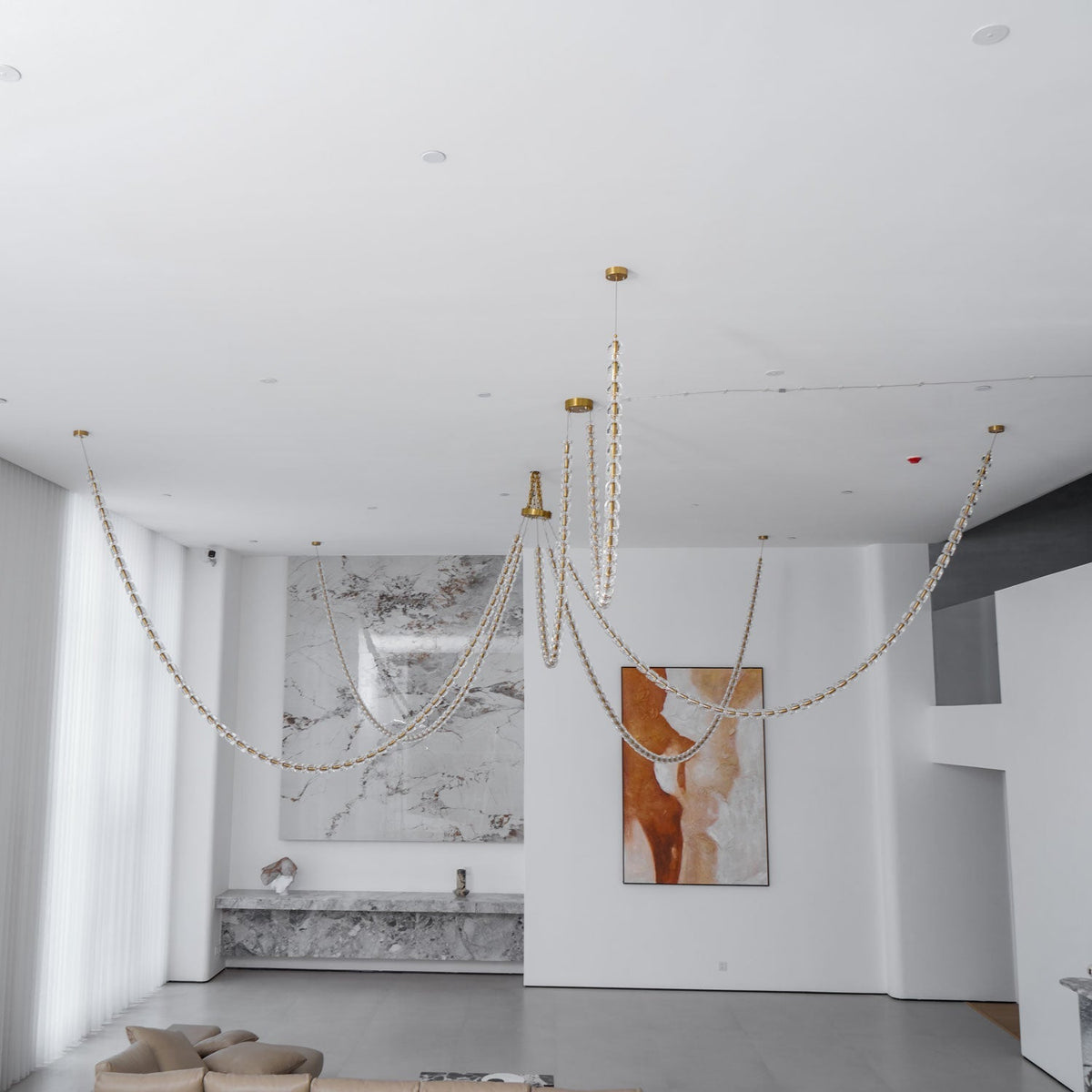 Elyisaine Kronleuchter Kristall Gold LED 3-Line