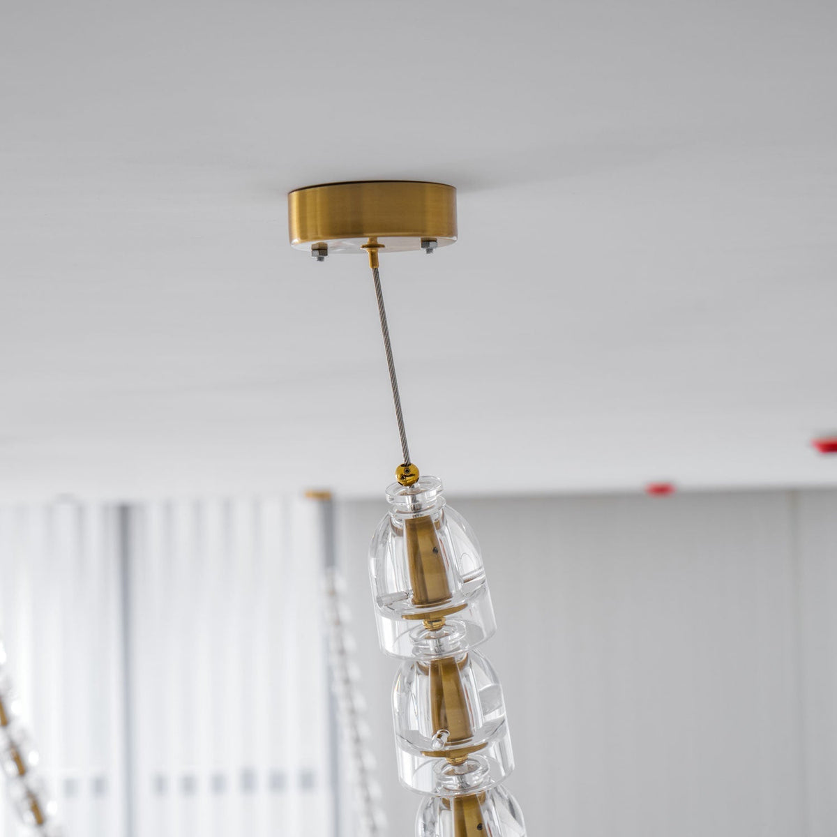 Elyisaine Kronleuchter Kristall Gold LED 3-Line