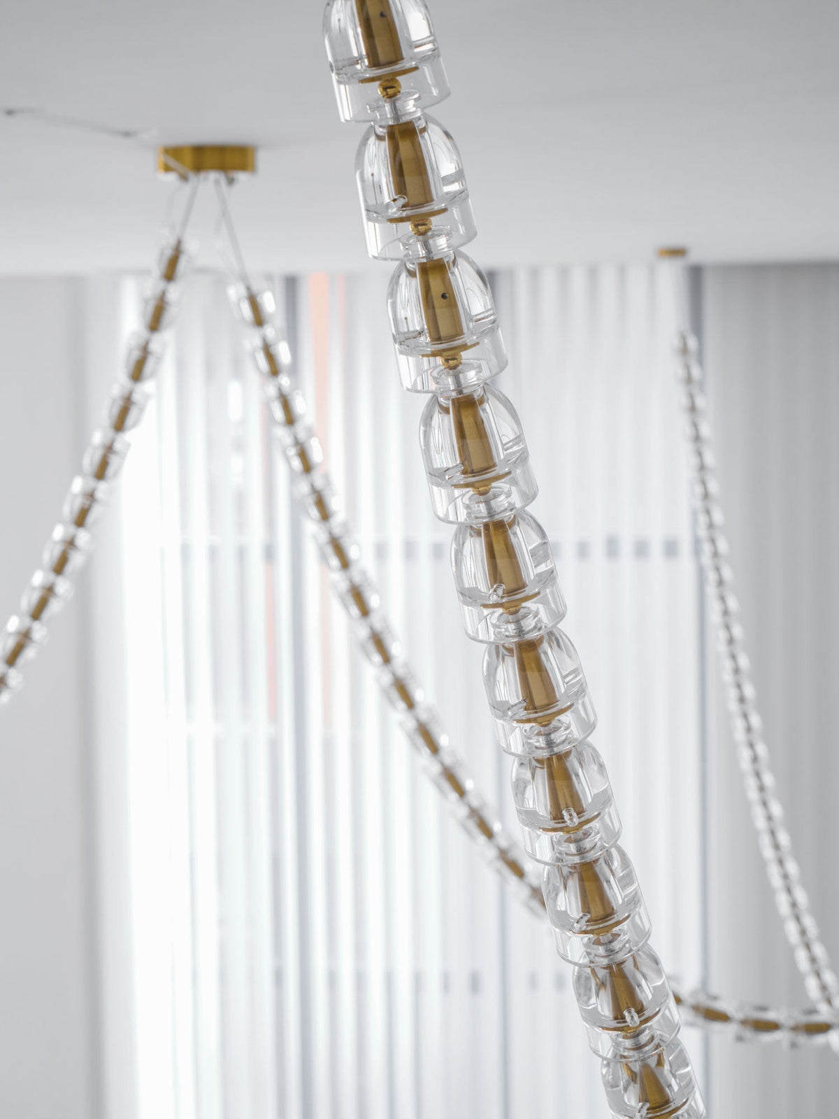 Elyisaine Kronleuchter Kristall Gold LED 3-Line
