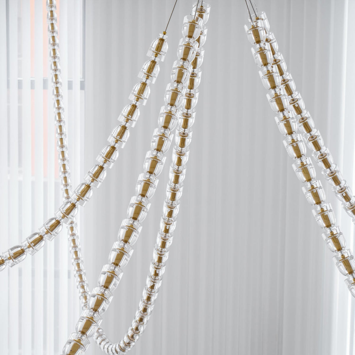 Elyisaine Kronleuchter Kristall Gold LED 3-Line