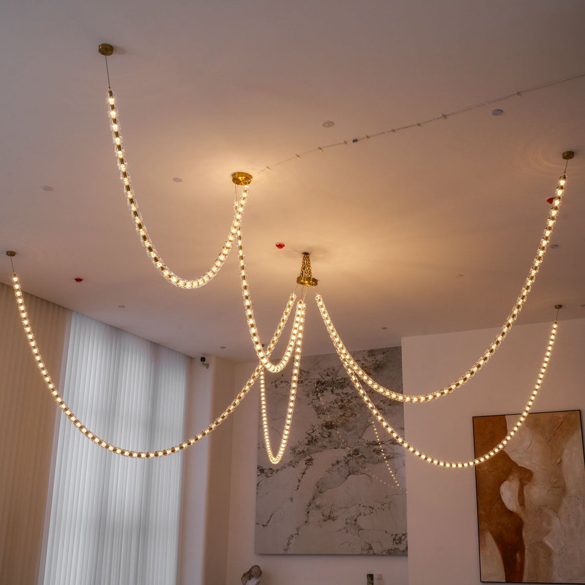 Elyisaine Kronleuchter Kristall Gold LED 3-Line