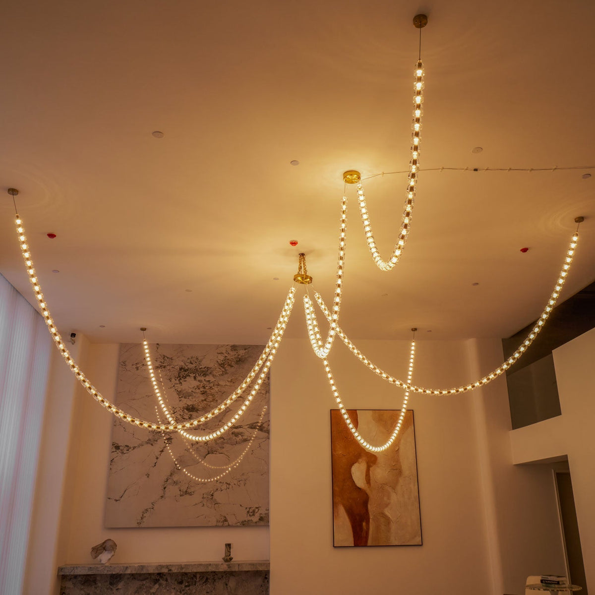 Elyisaine Kronleuchter Kristall Gold LED 3-Line