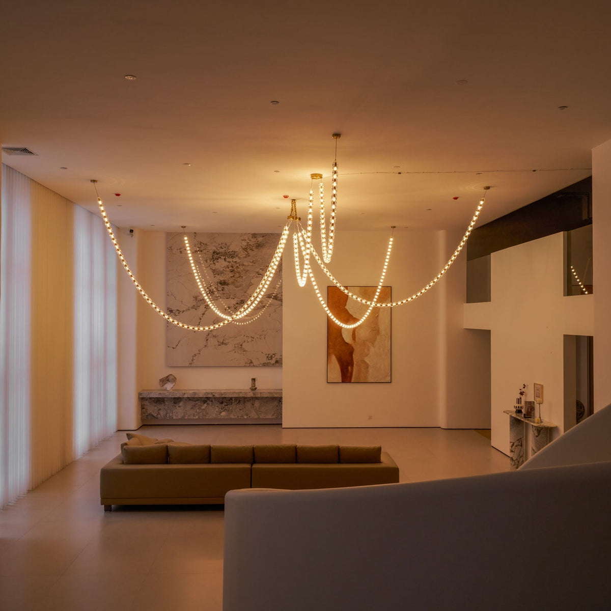 Elyisaine Kronleuchter Kristall Gold LED 3-Line