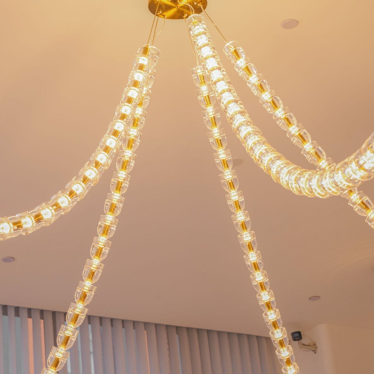 Elyisaine Kronleuchter Kristall Gold LED 3-Line