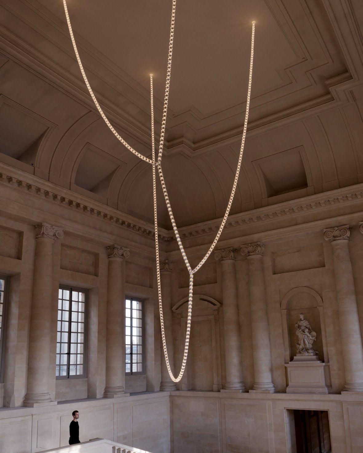 Nexus Kronleuchter aus Chrom und Kristall
