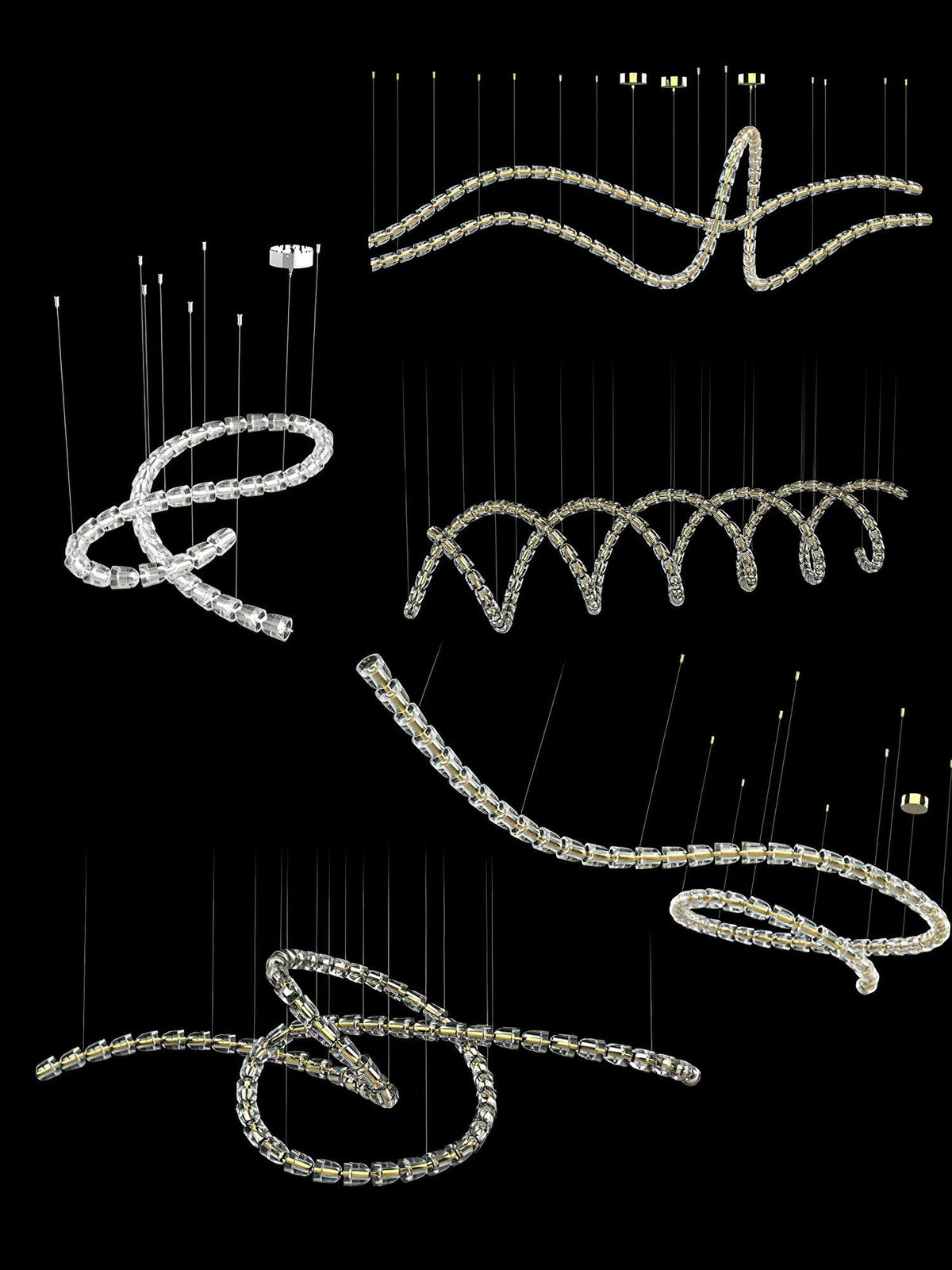 Aurvelis Kronleuchter mit moderner LED-Beleuchtung