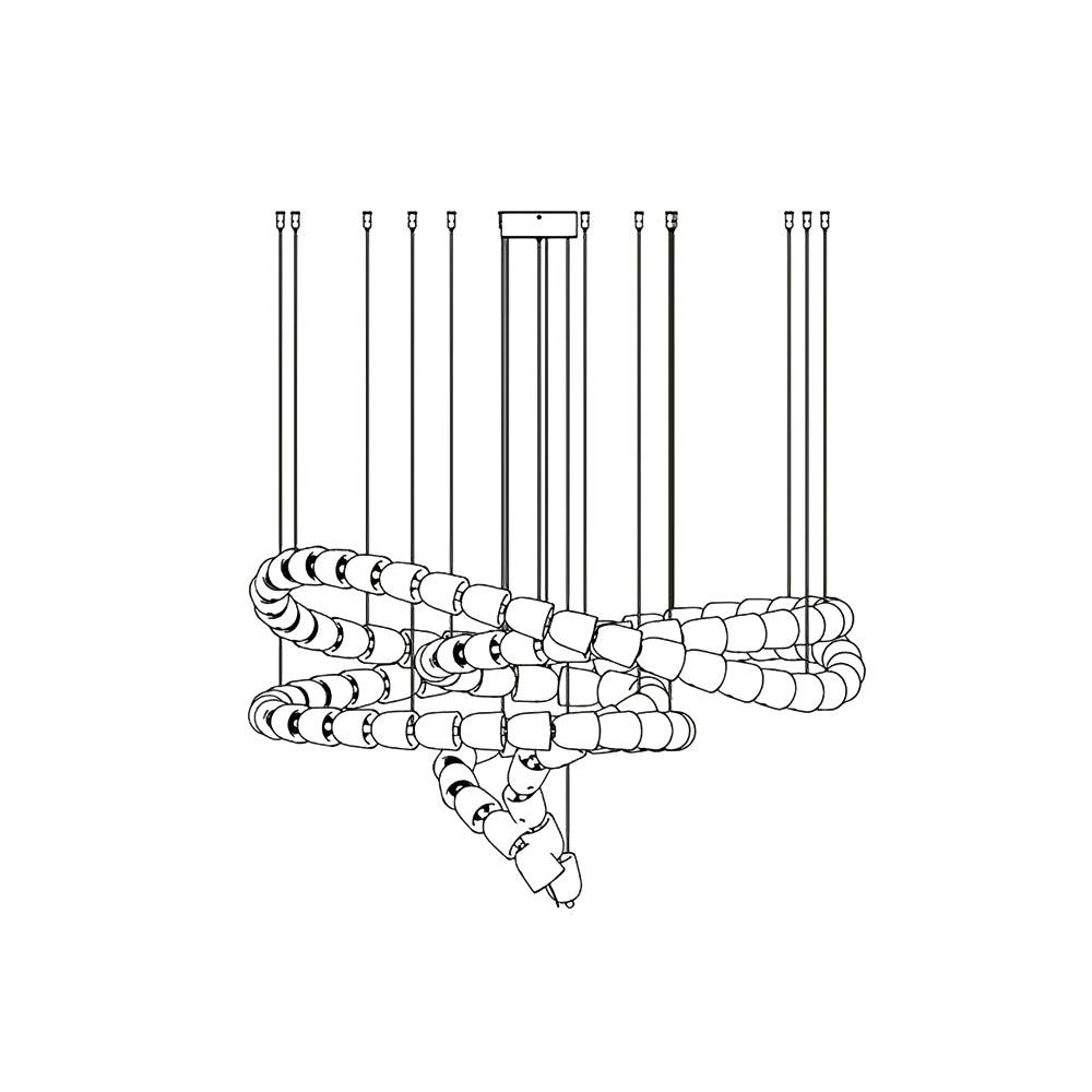 Elyisaine Kronleuchter Kristall Gold LED 3-Line