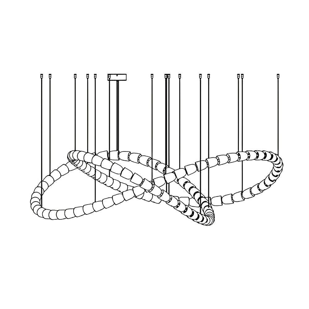 Elyisaine Kronleuchter Kristall Gold LED 3-Line