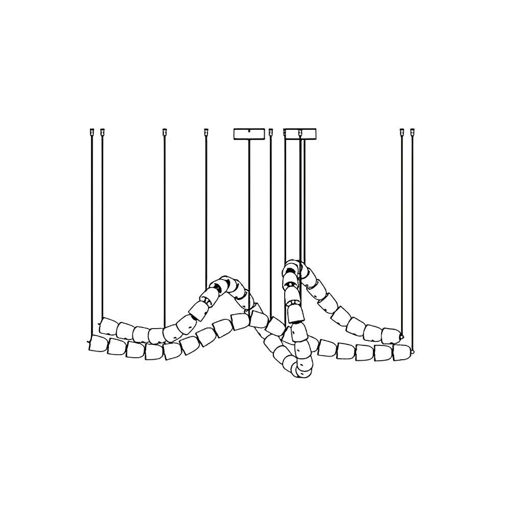 Elyisaine Kronleuchter Kristall Gold LED 3-Line