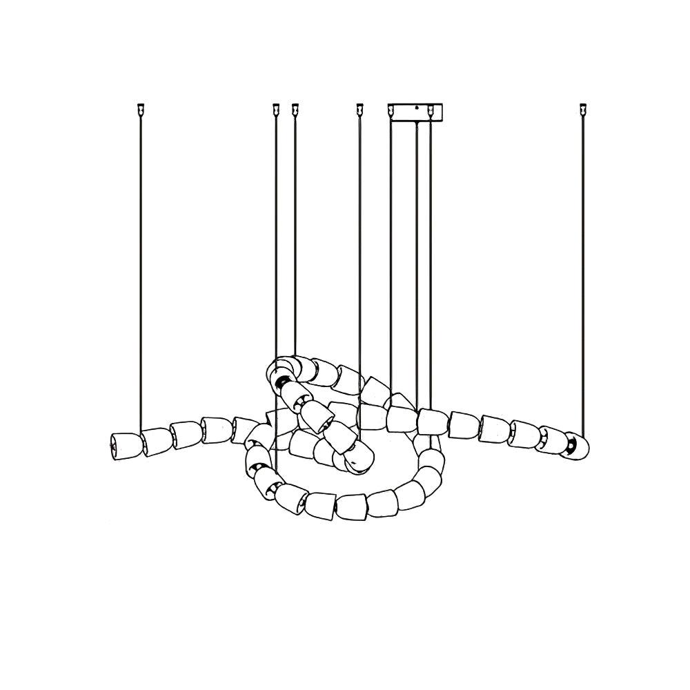 Elyisaine Kronleuchter Kristall Gold LED 3-Line