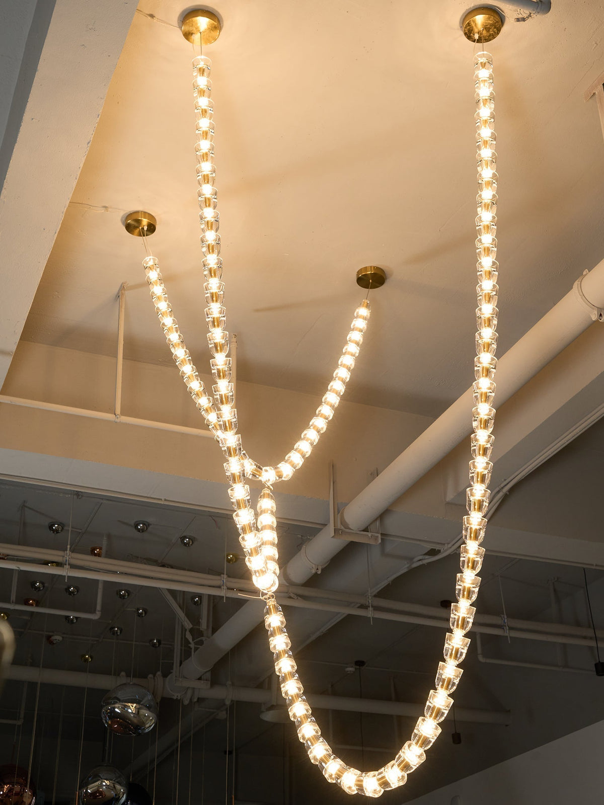 Elyisaine Kronleuchter Kristall Gold LED 3-Line